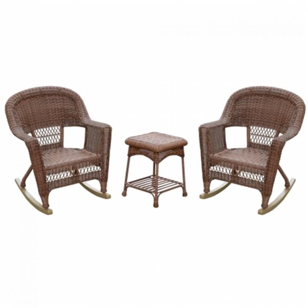 Propation Santa Maria Espresso Rocker Wicker Chair Set, 3 Piece PR2593388